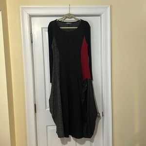 EUC Alembika dress, Size 3. Faux leather accents.